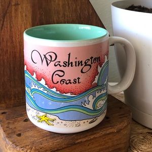 Washington Coast Souvenir Mug Sandy Beach Seashells Starfish Ocean Puget Sound